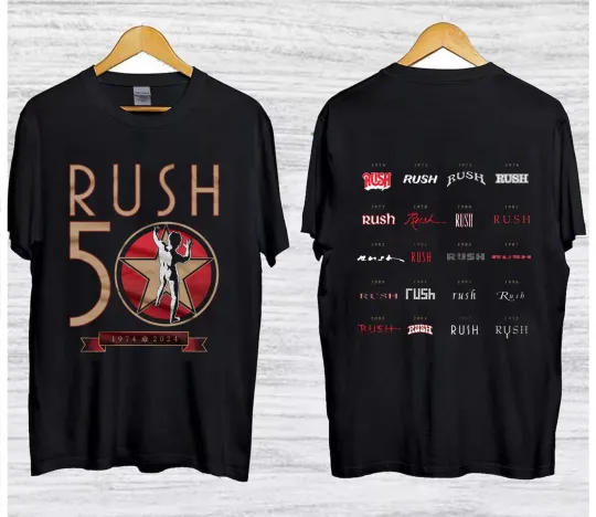 Rush R50 Concert Tour T-Shirt or Hoodie, Rush Band Hoodie
