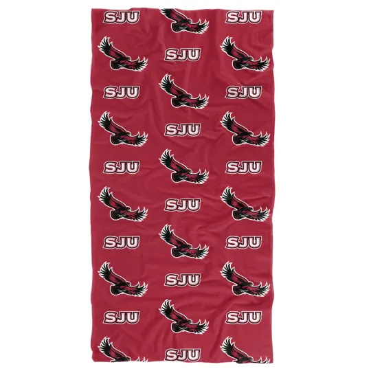 Saint Josephs University Beach Towel/Bath Towel, 30"x60" Logo Pattern
