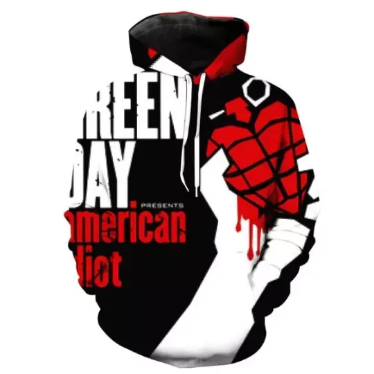 Green Day American Idiot Album Punk Rock Band All Over Print Hoodie 3D XS-6XL