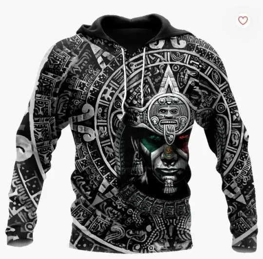 3D Aztec Mexican Warrior Hoodie, Aztec Gift For Him Her, Aztec Mexico Hoodies