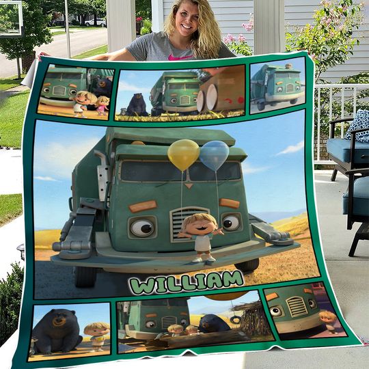 Personalized Trash Truck Blanket, Trash Truck Blanket, Trash Truck Birthday Gifts, Trash Truck Gift