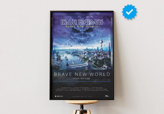 Iron Maiden Poster | Brave New World Poster | Album Poster Prints | Wall Decor Posters | Album Cover | Metal Music Poster