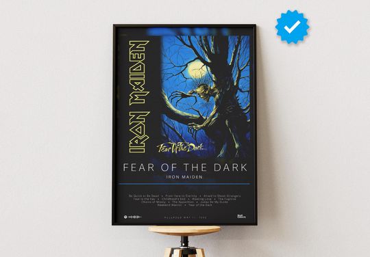 Iron Maiden Poster | Fear Of The Dark Poster | Album Poster Prints | Wall Decor Posters | Album Cover | Metal Music Poster