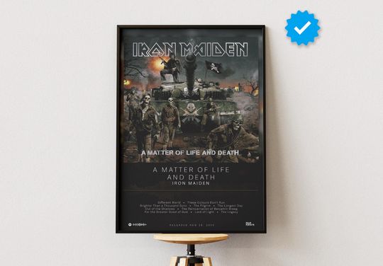 Iron Maiden Poster | A Matter Of Life And Death Poster | Album Poster Prints | Wall Decor Posters | Album Cover | Metal Music Poster