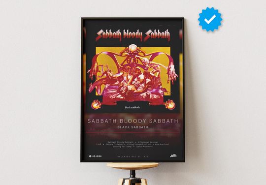 Black Sabbath Poster | Sabbath Bloody Sabbath Poster | Album Poster Prints | Wall Decor Posters | Album Cover | Metal Music Poster