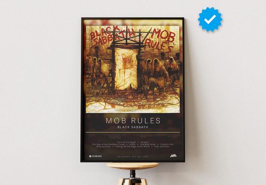 Black Sabbath Poster | Mob Rules Poster | Album Poster Prints | Wall Decor Posters | Album Cover | Metal Music Poster