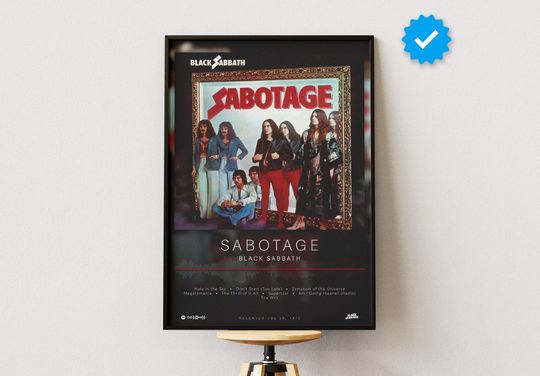 Black Sabbath Poster | Sabotage Poster | Album Poster Prints | Wall Decor Posters | Album Cover | Metal Music Poster