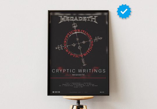 Megadeth Poster | Cryptic Writings Poster | Album Poster Prints | Wall Decor Posters | Album Cover | Metal Music Poster