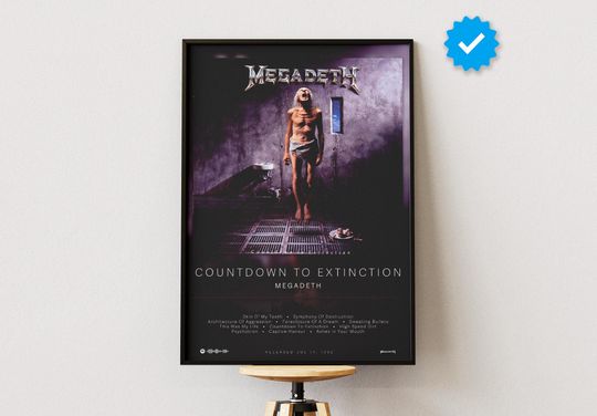 Megadeth Poster | Countdown To Extinction Poster | Album Poster Prints | Wall Decor Posters | Album Cover | Metal Music Poster