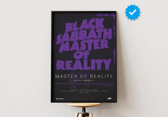 Black Sabbath Poster | Master of Reality Poster | Album Poster Prints | Wall Decor Posters | Album Cover | Metal Music Poster