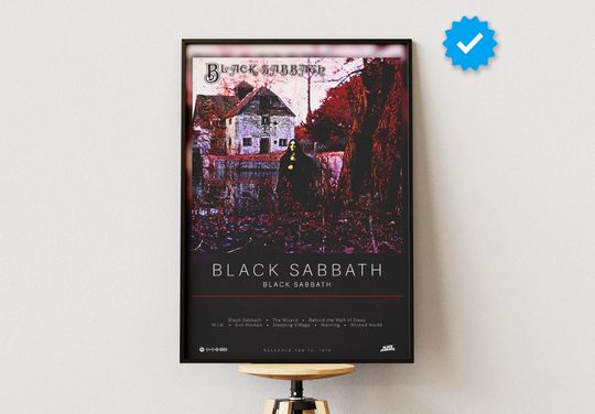 Black Sabbath Poster | Black Sabbath Print | Album Poster Prints | Wall Decor Posters | Album Cover | Metal Music Poster