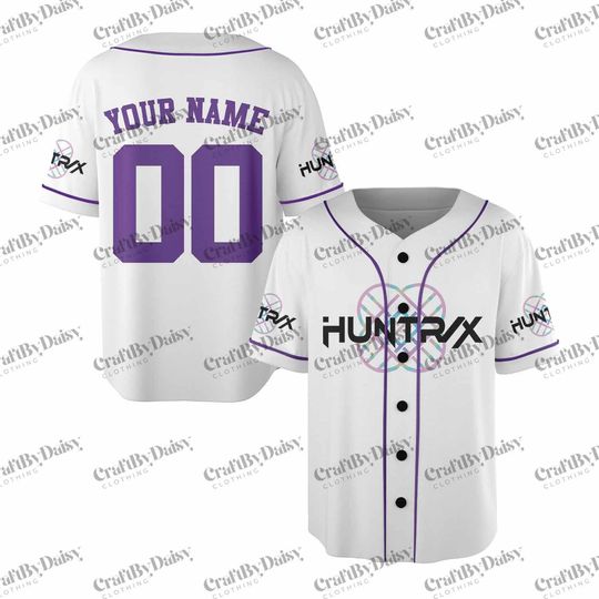 Huntrix Demon Hunters Baseball Jersey - Anime-Inspired Unisex Button Down Kpop Fan Gift