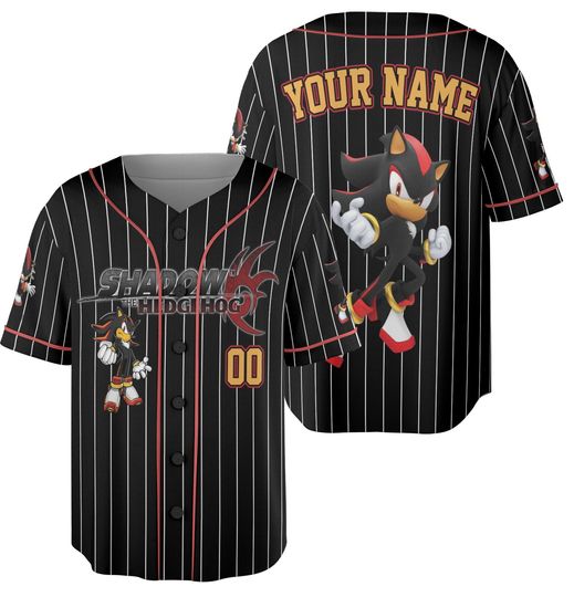 Personalize Sonic Shadow The Hedgehog Badass Jersey, Custom Sonic Jersey, Funny Sonic Party Shirt, Sonic Birthday Gift