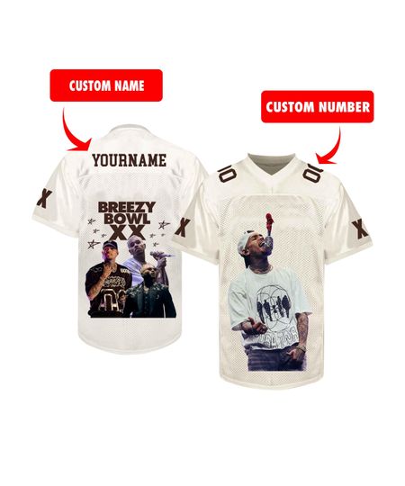 Personalized Chris Brown Tour Jersey, Breezy Bowl XX 2025 Football Jersey, Chris Brown Shirt, Breezy Bowl Tee