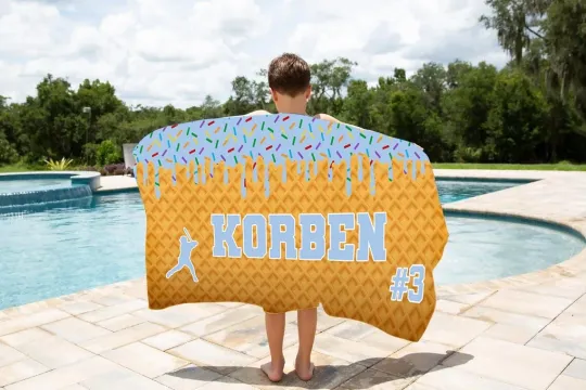 Beach Towel For Boys, Summer Camp Towel, Drip Beach Towel, Pool Towel, Team Gift