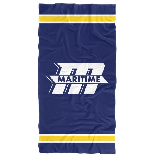 Massachusetts Maritime Academy Beach Towel/Bath Towel, 30"x60" Stripes