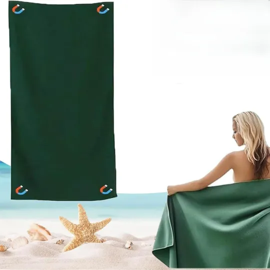 Outdoor Magnetic Bath Towel Extra-large 31" x 77" quick-drying sand-proof beach