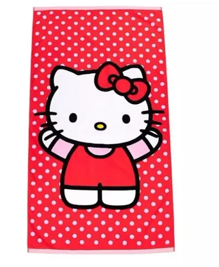 Hello Kitty Cotton Beach Towel - 34x64 inches, Cute & Cozy
