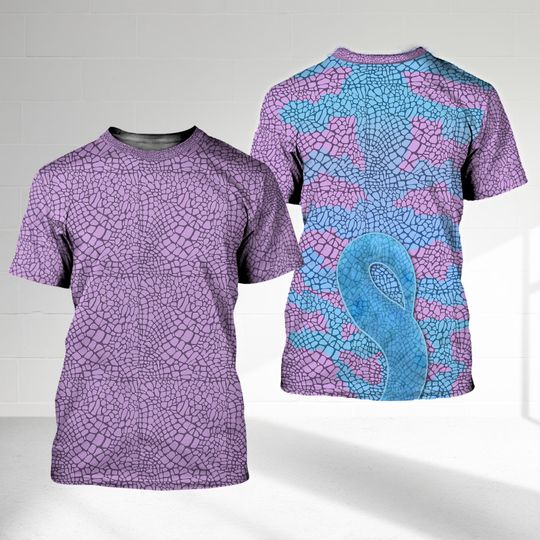 Monsters Character Costume 3D T-Shirt, Purple Lizard Antagonist Halloween Cosplay, Monster Animal Shirt, Family Group Halloween Matching Tee