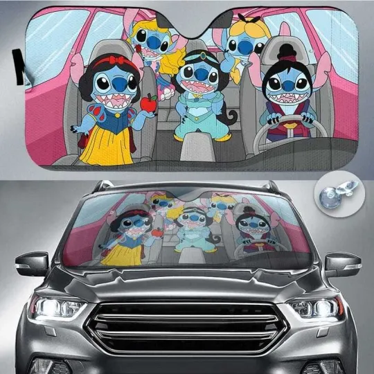 Stitch Movie Car Sun Shade, Lilo And Stitch Car Shade