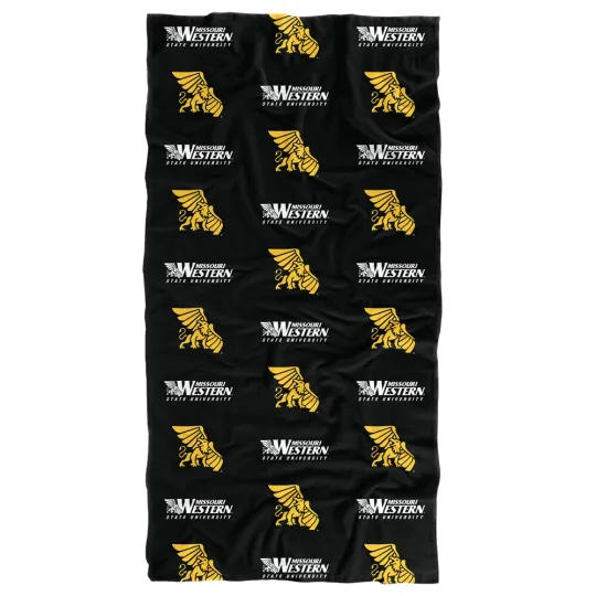 Missouri Western State University Beach Towel/Bath Towel, 30"x60" Logo Pattern