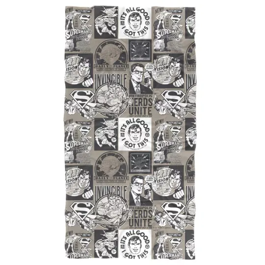 Superman Grey Superman Pattern Officially Licensed Beach Towel 30"x60"