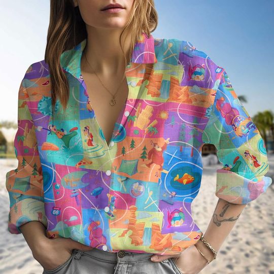 Powerline Goofy Movie Blouse Shirt, Disney World Tour 95 Women Shirt, A Goofy Movie Casual Shirt, Magic Kingdom Shirt