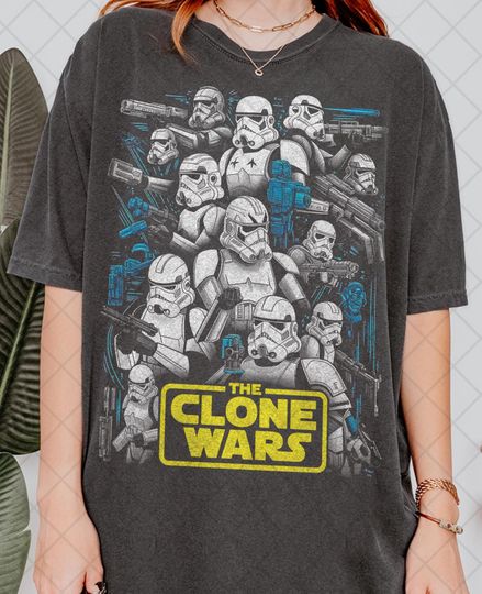 Retro 90's The Clone Wars T-Shirt, he Bad Batch Star Wars Clone Trooper 501st Fan Bootleg Tee T-Shirt, Gift For Women and Man