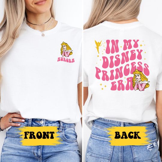 Aurora Double Sided T-Shirt, Disney Princess Pocket Tee, Sleeping Beauty Shirt