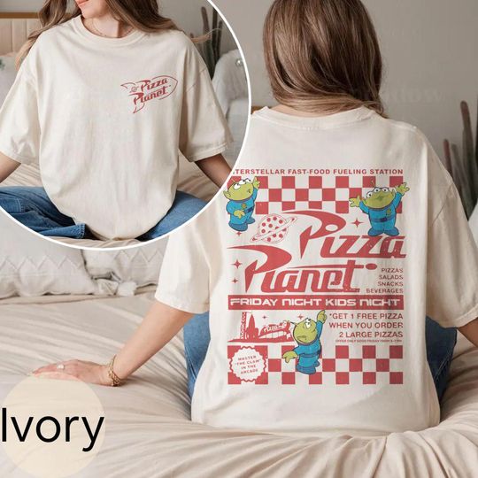 Two-Sided Pizza Planet Toy Story Shirt, Disney Toy Story Aliens Tee, Toy Story Family Trip T-Shirt