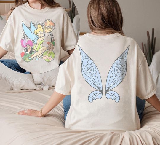 Tinker Bell and Peter Pan Double Sided T-Shirts, Fairy Wings Tee, Disney Adventure Shirt