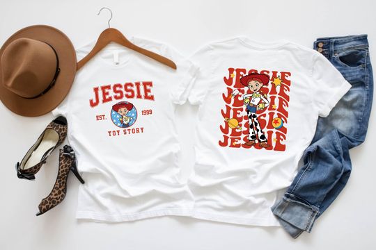 Double Sided Toy Story T-Shirt - Slinky, Jessie, Forky, Buzz, Woody Character Tee