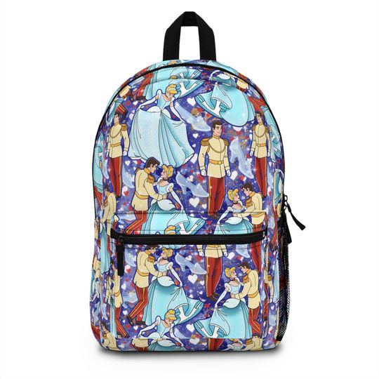 Cinde Backpack Disney Princess Bag for School or Travel Light Blue Castle Backpack, Magical Park Day Bag, Fairy Tale Gift