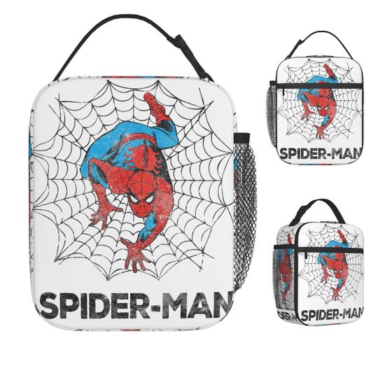 Spider-Man Distressed Web Lunch Bag for Kids - Back To School Gift - Birthday Gift
