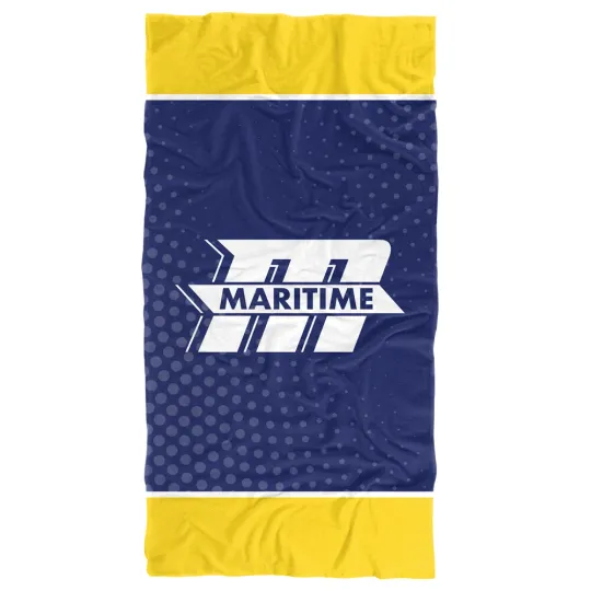 Massachusetts Maritime Academy Beach Towel/Bath Towel, 30"x60" Radial Dots