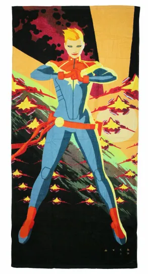 Lootcrate Marvel Captain Marvel Power Pose Beach Towel 59" X 29"