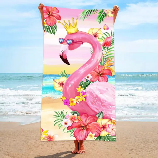 Flamingo Beach Towel 30x60 Microfiber Pink Quick Dry Sand Proof