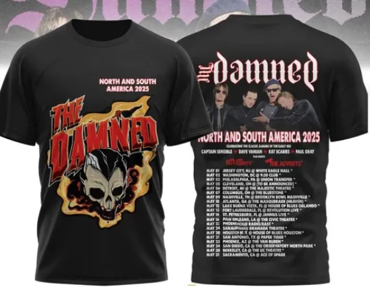 The Damned Rock Band North And South America 2025 AOP 3D T-shirt