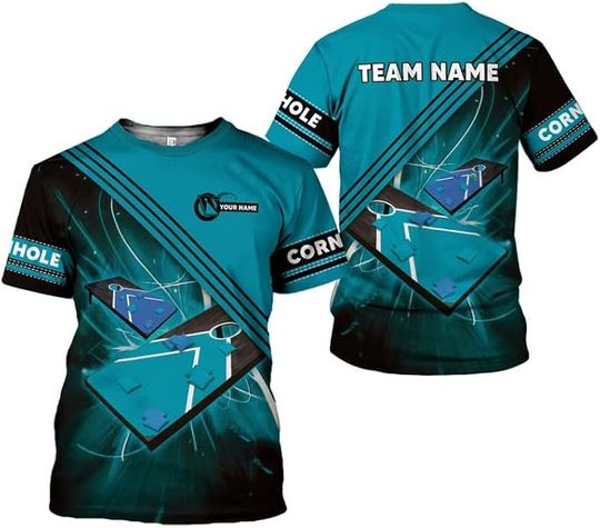 Custom Cornhole Shirt 3D Cornhole Player T-Shirt for Team Cornhole Shirt Funny