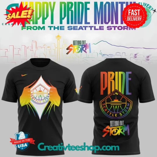 Discover Seattle Storm Happy Pride Month 2025 Special 3D Tee S-5XL