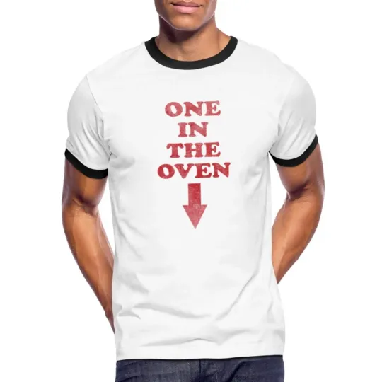 One In The Oven Funny Halloween Costume Men's Ringer T-Shirt