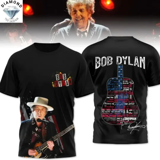 Bob Dylan Signatures 3D All Over Printed T-Shirt