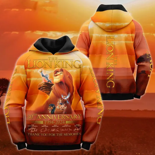 The Lion King 30th Anniversary Thank You 3D HOODIE Us Size