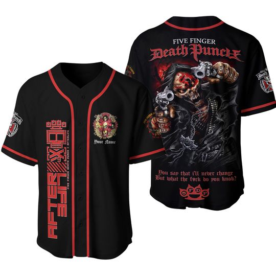 Five Finger Death Punch Jersey, Custom 5FDP Baseball Jersey