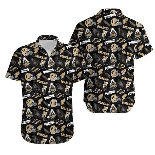 Purdue Boilermakers Hawaiian Shirt Aloha Summer Beach Button Down For Men