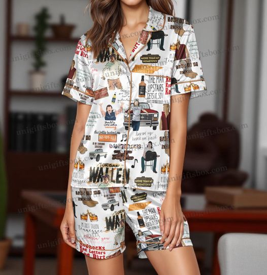 Wallen Western Pajama Set, Wallen Western Loungewear, Morgan Sleepwear, Wallen Western Im The Problem Tour 2025, Wallen Western Merch