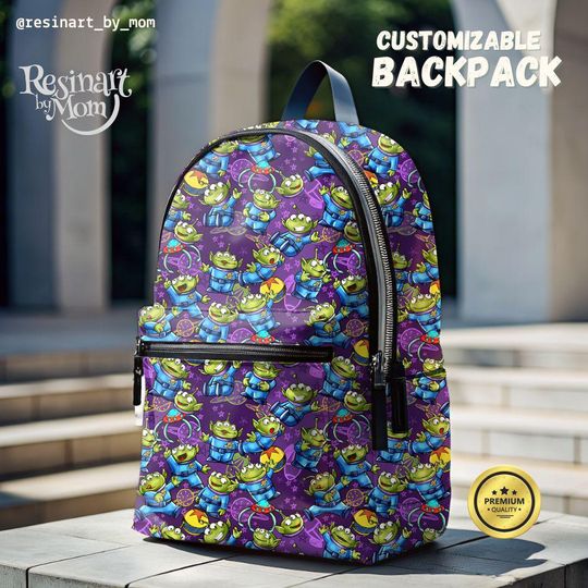 Toy Story Aliens Backpack, Toy Story Backpack for kids, Disney Backpack, Disney Park Bag, Disney School Bag, Customizable Backpack