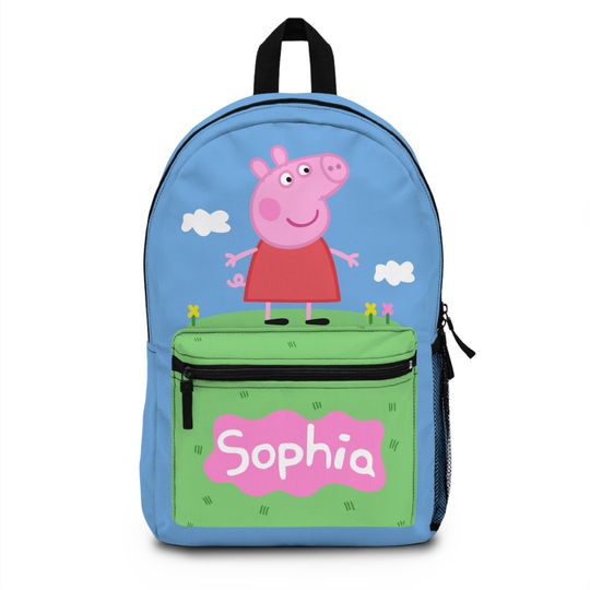 Custom Family Pig Backpack, Personalised George Family Pig School bag, Family Pig personalized Bag, Monogram Name Children's Bag for Girl Boy