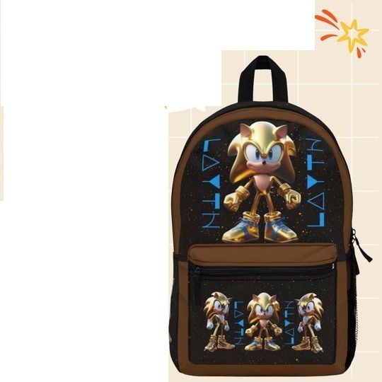 Sonic Personalized Backpack, Kids Travel Backpack, Unique Name Backpack, Gift for Students, Back to School