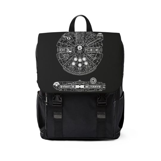 Star Wars Universe Casual Shoulder Backpack for School, Office or Travel - Millennium Falcon